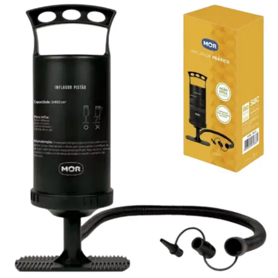 Inflador Prático Bomba De Ar Manual Colchão Piscina - Mor