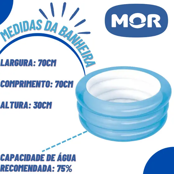 Piscina Banheira Inflável Baby Infantil Redonda 80 Litros Mor