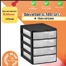 Gaveteiro Organizador Pequeno Plástico C/4 Gavetas Nitron