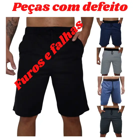 Bermuda Masculina Moletinho Elástico Academia Casual Short Moleton PLUS SIZE