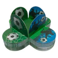 50~300 Futebol Bola Jogo Taça Copa Time Forminhas 4 Pétalas Brigadeiros Festa