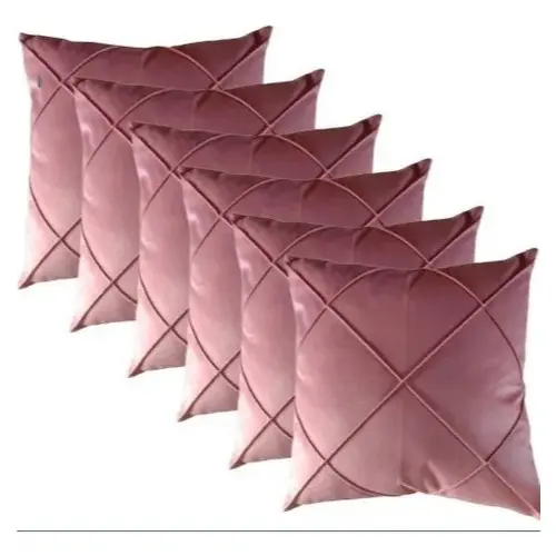 Kit 6 Capas Almofada Suede Drapeada Macia- Decorativa 45x45 PROMOÇÃO