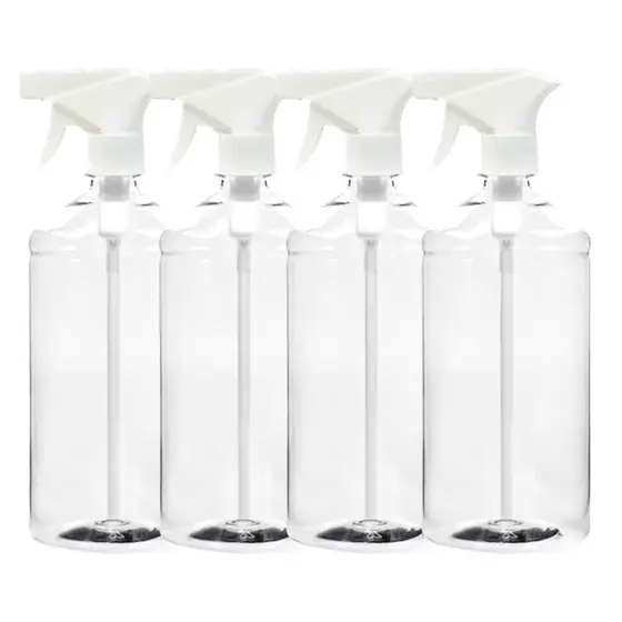 4 Frascos Pet Borrifador Spray 1000ml Cilíndrico Gatilho Pulverizador