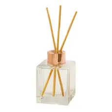 Frasco de vidro cubo 100ml para difusor aromatizador de ambiente com tampa luxo e varetas