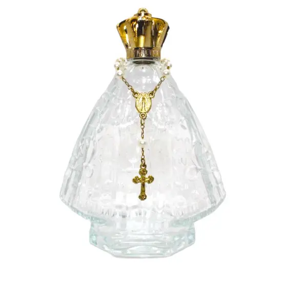 15 Fracos de Vidro Santinha Nossa Senhora 60ml + 15 Mini Terço