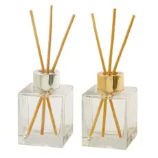 Kit 02 Vidros Cubo 100ml C/ Tampa Para Aromatizador Difusor + Varetas