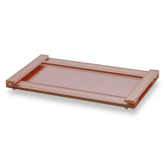 Bandeja Decorativa Espelhada Vidro 20x11 Moderna - Cores