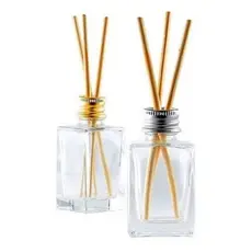 Kit 3 Frascos 30ml difusor aromatizador de Vidro Quadrado + Varetas