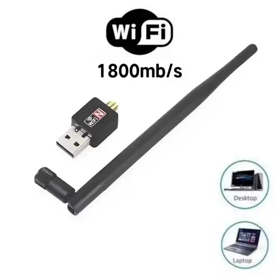 Adaptador Wifi USB Receptor Antena Wireless PC Notebook