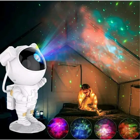 Astronauta Galaxy Projetor Noite Luz Céu Estrelado Estrela USB LED Lâmpada Do Quarto Com Controle Remoto Crianças Presente