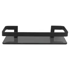 Porta Shampoo Para Banheiro Reto Luxo Vidro 8mm Preto Fumê