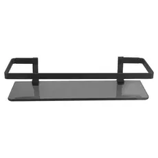 Porta Shampoo Para Banheiro Reto Vidro 6mm Preto Fumê