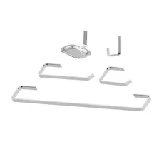 Kit Acessório Para Banheiro Quadra 5 Peças Polido