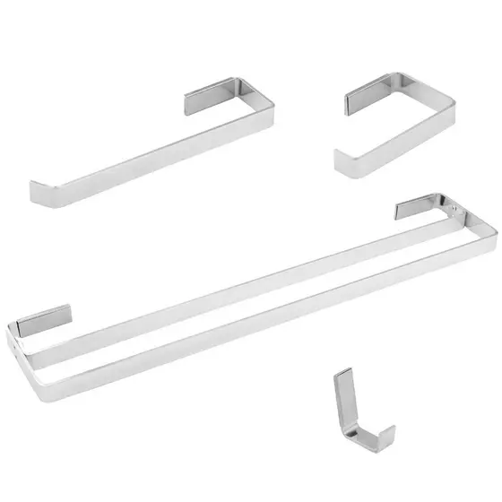 Kit Acessórios Para Banheiro Eleganc 4 Peças com Banho duplo Polido