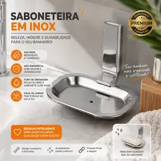Saboneteira Inox Polido de Parede Porta Sabonete Aço Inoxidável Banheiro Luxo Resistente