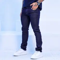 Calça Jeans Slim Masculina Escura Tradicional Skinny Com Lycra Básica Elastano Original