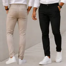 Calça de Sarja Masculina com Lycra Elastano Slim Alfaiataria Esporte Fino Bolso Embutido Faca