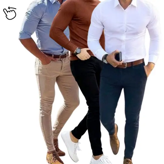 Kit 3 Calça Alfaiataria Premium Calça Sarja Masculina Calça Esporte Fino Com Elastano Calça De Frio Estilosa
