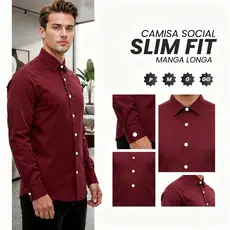 Camisa Social Manga Longa Camisa Masculina Social Com Elastano Camiseta Social Slim Fit De Microleve