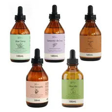 Óleo Rosa Mosqueta Abacate Argan Aloe Semente Uva Ojon Pele Cabelos Unhas Qualidade Superior 100% Puro Vegetal - 100 mL