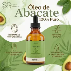 Óleo de Abacate 100% Puro Concentrado Extraído à Frio para Pele e Cabelo