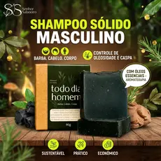 Shampoo Masculino Anticaspa 3 em 1 Cabelo Corpo e Barba Volume e Hidratação