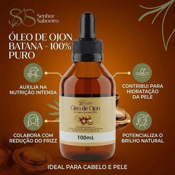 Óleo de Ojon Batana 100% Puro - Uso Capilar e Corporal
