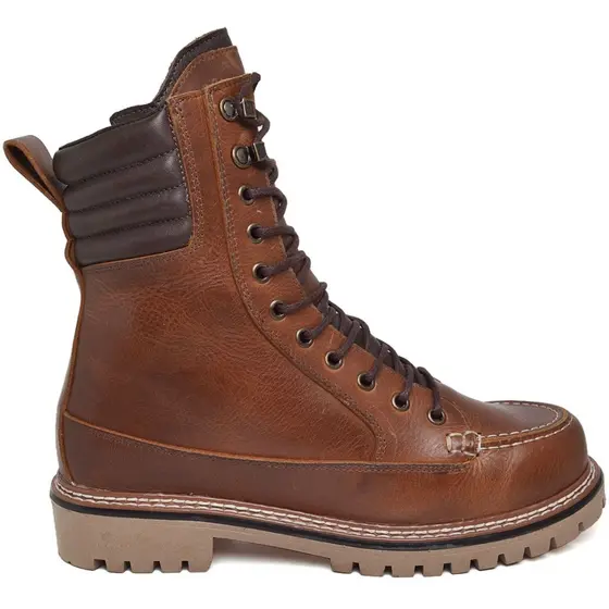 Bota Coturno em Couro Nobuk Cano Alto Masculino Confortável e Resistente