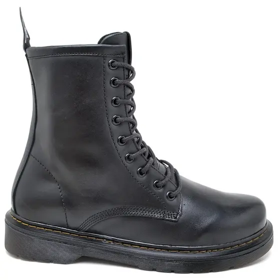 Bota Coturno Rock Cano Alto Couro