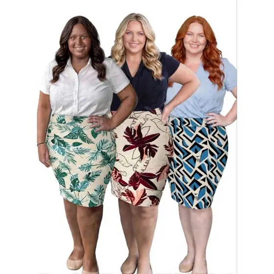 COMBO 3 SAIAS GRANDE PLUS SIZE ESTILOSA VESTE ATÉ 56