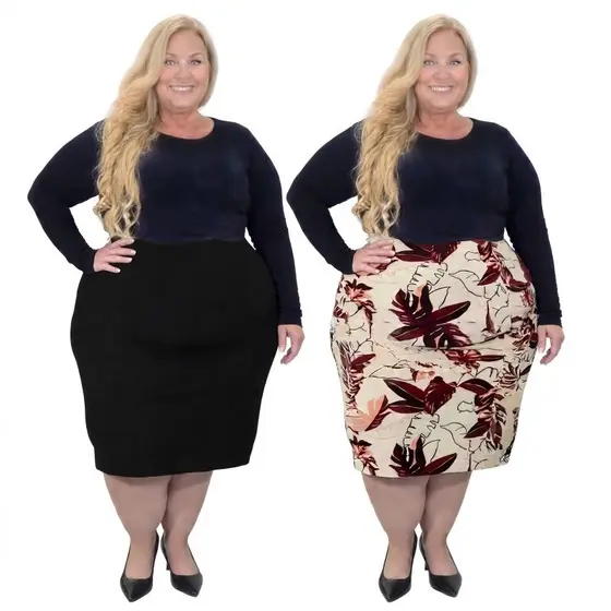 KIT 2 SAIAS PLUS SIZE GRANDE MALHA CREPE G3 VESTE 52 A0 56