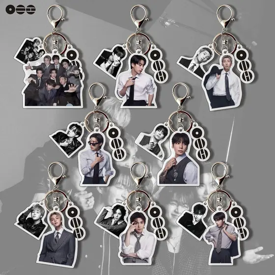 Kpop Idol Noo Conjunto De Chaeiro De Acrílico De 3 Peças Com Pingentes De Bolsa