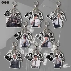 Kpop Idol Noo Conjunto De Chaeiro De Acrílico De 3 Peças Com Pingentes De Bolsa