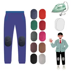 1 Par De Joelheiras Cotoveleira 100% Couro Legítimo Termocolante Calça Jaqueta Uniforme Infantil
