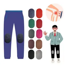 1 Par Joelheiras Em Couro 100% Legitimo Calça Uniforme Infantil