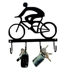 Porta-Chaves e Porta-Medalhas de Parede em Ferro Ciclista Ganchos Reforçados e Pintura Antiferrugem
