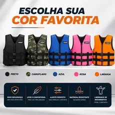 Colete Salva vidas Adulto Flutuante Jogá Wave Suporta até 110kg