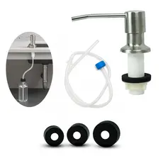 Dispenser Mangueira Dosador Embutir Cuba Pia Galao Flexivel dispensador dosador sabão detergente Cor Prateado