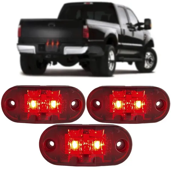 Kit Lanterna 3 Marias Sinalização Placa Camionete Pick Up