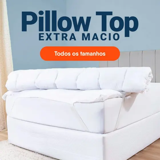 Pillow Top Protetor de Colchão Extra Macio 400 Fios Anti-alérgico