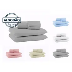 Jogo de Lençol SOLTEIRO 2 peças CAMA BOX 100% ALGODÃO PERCAL 200 Fios - Lençol Casal - Lencol Queen