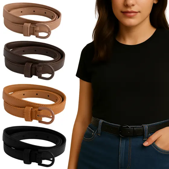 Cinto Feminino Casual Elegante Moda Fino Cintura Alta