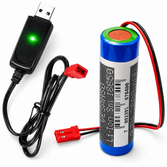 Carregador Jst C/ Bateria 18650 2600mAh 3,7v C/ jst vermelho