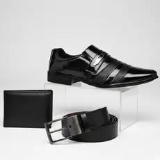 Kit Sapato Social Masculino Mocassim Cinto Carteira Confortável Sapatenis Casual Trabalho Oxford Casamento Festa Couro