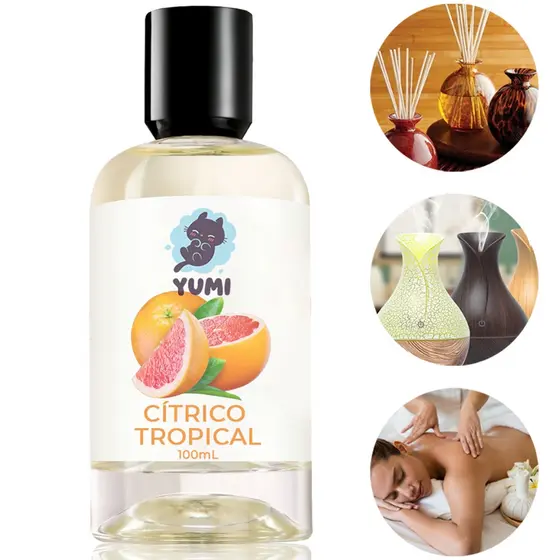 Essência Concentrada 100ml Cítrico Tropical Aromatizador Umidificador Elétrico Hidrossolúvel Forte