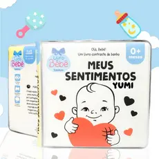 Livro De Banho Para Bebês Contrastes Fofos Interativo Meus Sentimentos Montessori