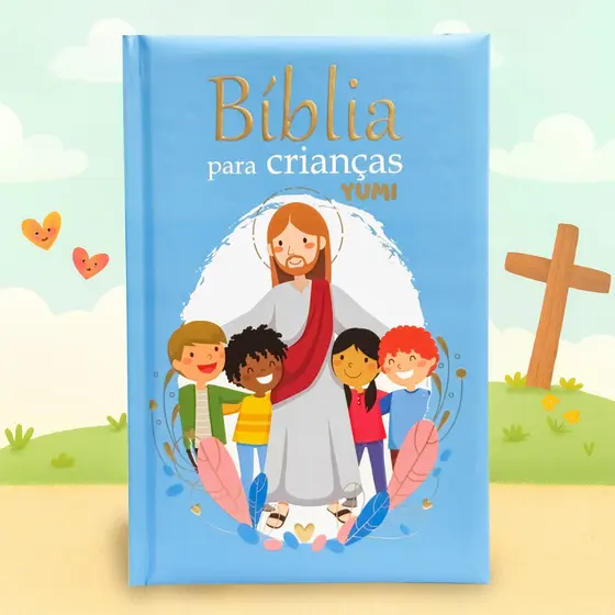 Livro Bíblia Infantil Menino Bíblia Para Crianças Capa Dura + De 50 Histórias Da Bíblia Ilustrada Meninos