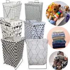Cesto Saco Organizador Roupa Suja Brinquedos Sapatos Multiuso Dobrável Suporte 35x60 50 Litros