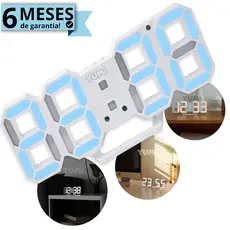 Relogio Digital 3d Led Parede Mesa Alarme Snooze Com Alarme 12/24 Horas