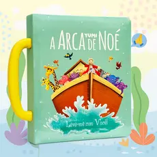 Livro Infantil Bíblico A arca de Noé | Colecionável Com Alça para Crianças Capa Dura Premium